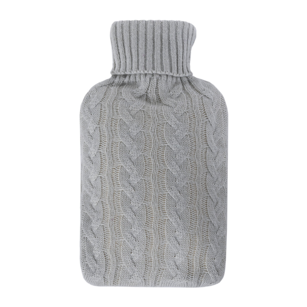 Large Hot Water Bottle with Cable Knit Cover