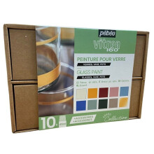 Coffret de pintura - PEBEO - Vitrea 160 - Acrílico - Brilhante - Pastel