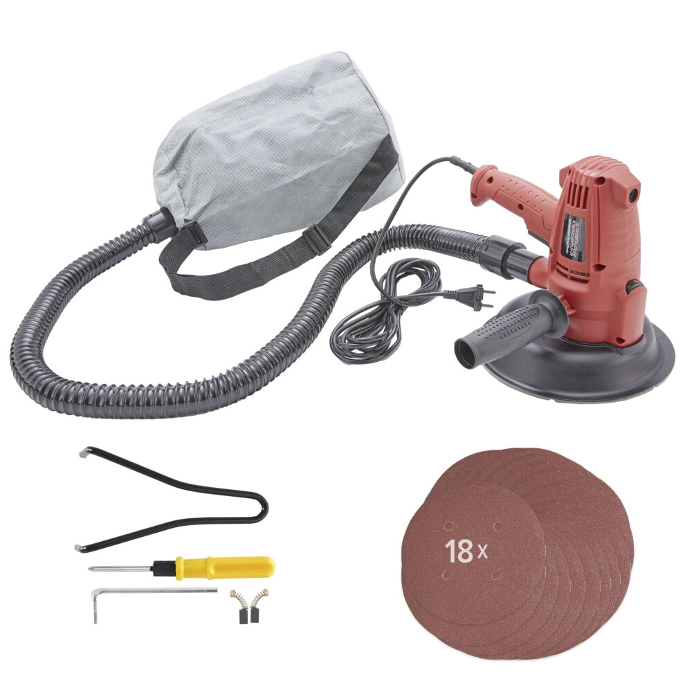 AREBOS 710W Ceiling Sander with Suction and 18x Sandpaper | 6 Speed Levels | 1.500-3.000 RPM | Drywall Sander / Wall Sander