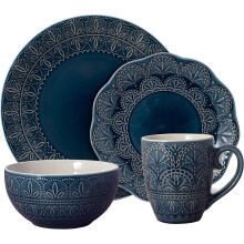 Pfaltzgraff Havana Dinnerware Set (16 Piece), Blue