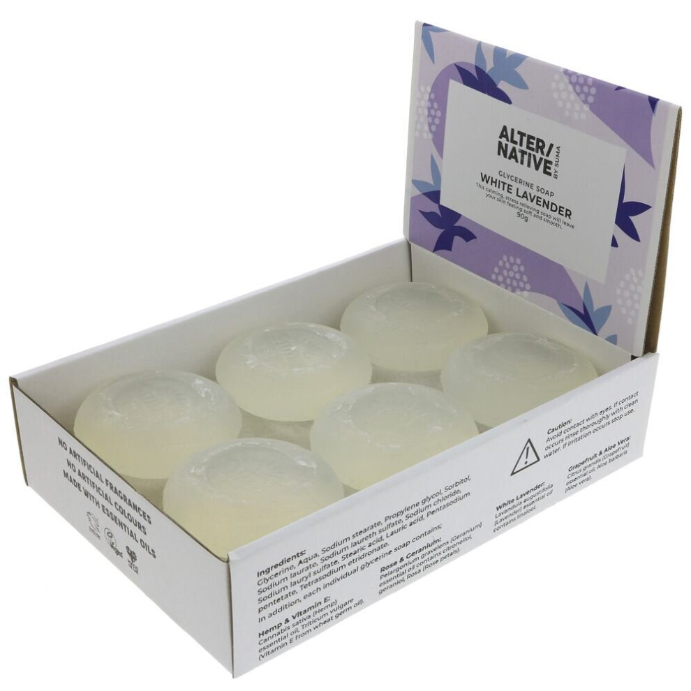 Alter/Native By Suma Glycerine Soap - Lav -90G ( Pack Of 12 ) White