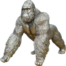Resin Textured Silverback Mountain Gorilla Ornament | Gold