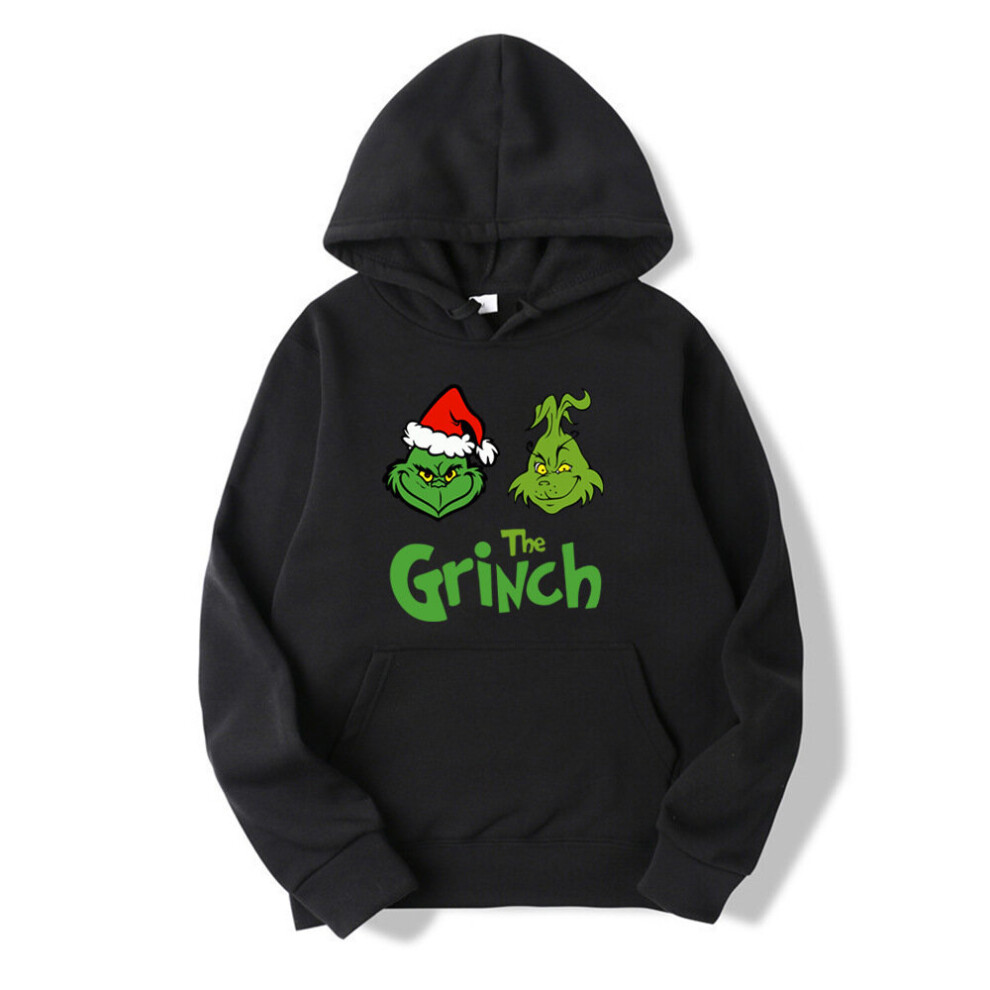 (Grinch-Black, 4XL) Christmas The Hoodie Long Sleeve Sweatershirt Xmas Hooded Sweater Jumper