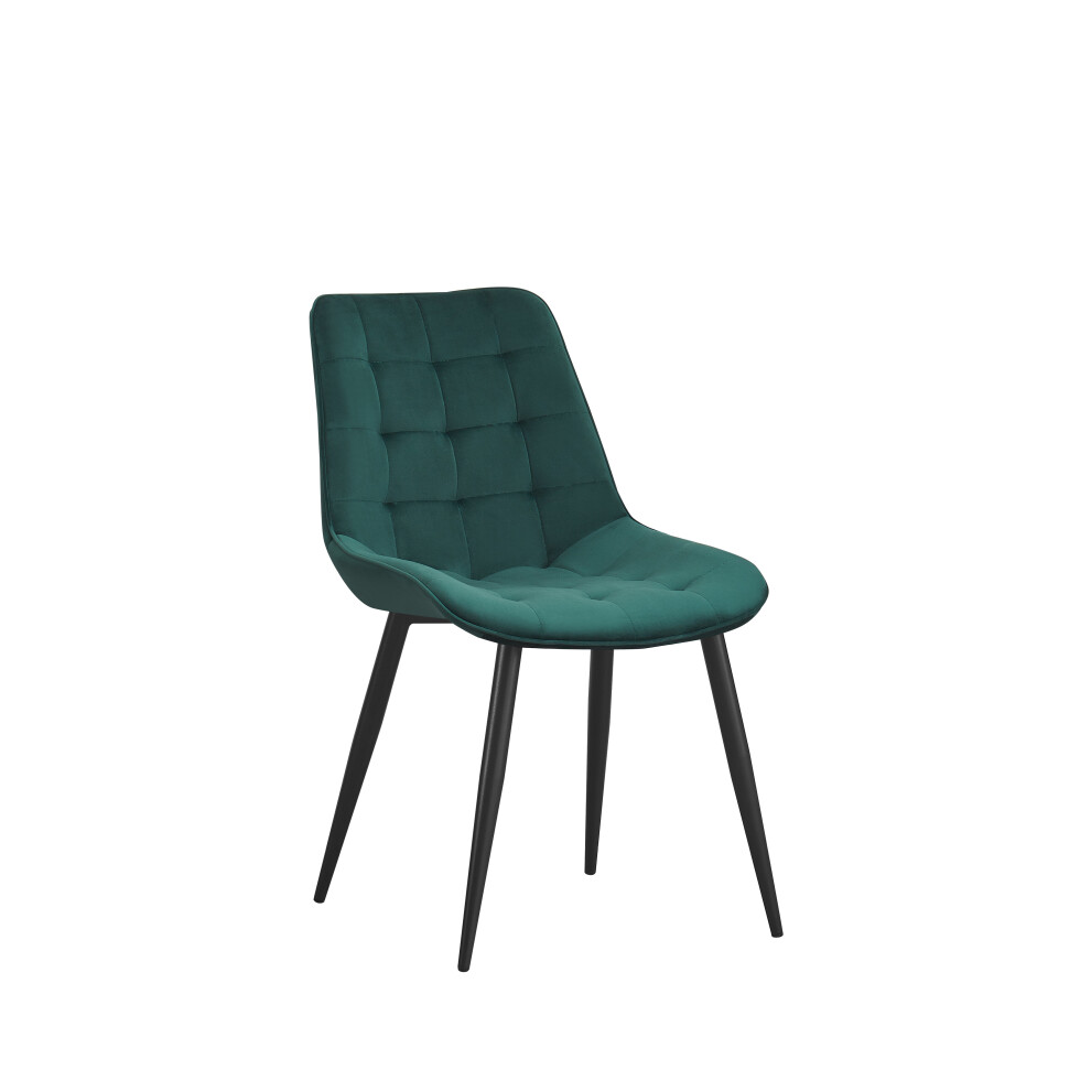 (Green, 1) Velvet Dining Chair Lounge Chair with Metal Black Legs R1 Next Day UK Delivery-image-OPC-PC6ZZKX-NEW