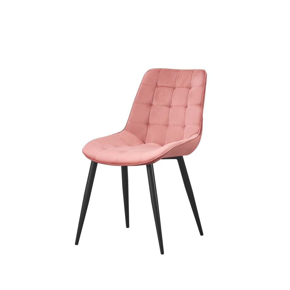(Pink, 1) Velvet Dining Chair Lounge Chair with Metal Black Legs R1 Next Day UK Delivery-image-OPC-PC6ZZKV-NEW