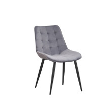 (Grey, 1) Velvet Dining Chair Lounge Chair with Metal Black Legs R1 Next Day UK Delivery