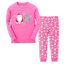 (Pink Santa Claus, 130 ( 6-7 years old )) Kids Children Boys Girls Christmas Xmas Pyjamas Pajamas Pjs Sleepwear Nightwear