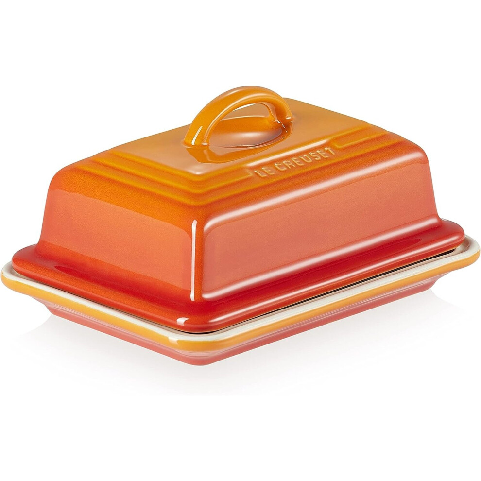 Le Creuset Stoneware European Butter Dish, Flame