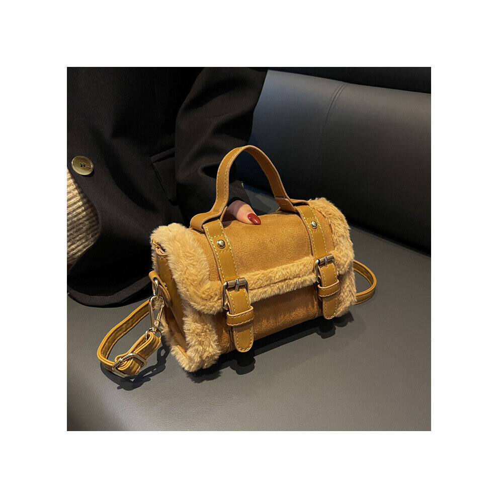 Faux Suede PU Leather Shoulder Crossbody Square Bags for Women Vintage Womens Flap Handbag Female Armpit Bag-image-OPC-PC72BWX-NEW