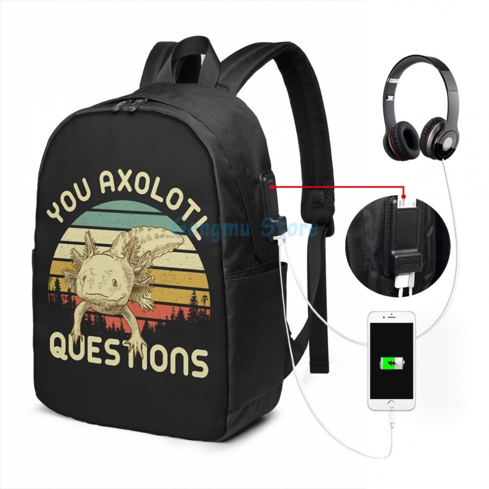 Funny Graphic print Funny Quote Animal You Axolotl USB Charge Backpack men School bags Women bag Travel laptop bag-image-OPC-PC72S9D-NEW
