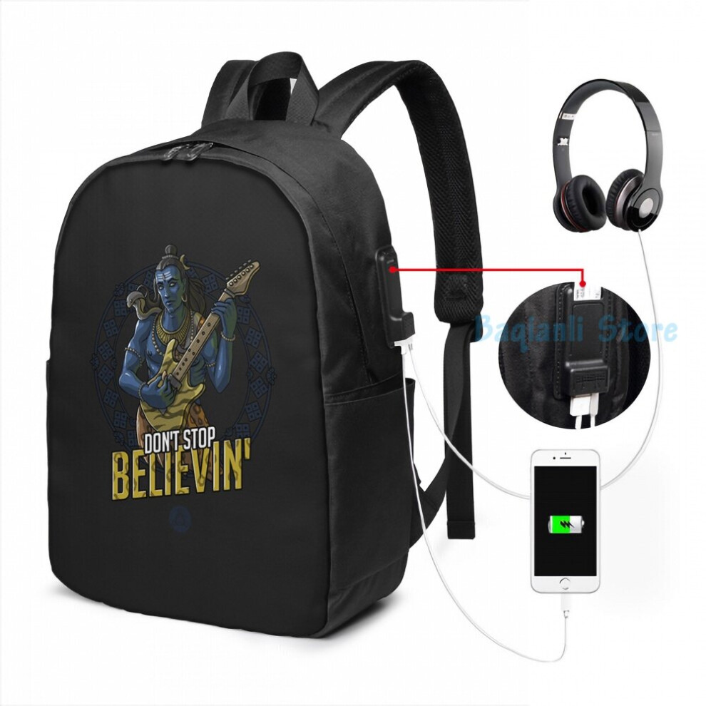 Funny Graphic print Mahadev Dont Stop Believen USB Charge Backpack men School bags Women bag Travel laptop bag-image-OPC-PC72V7V-NEW