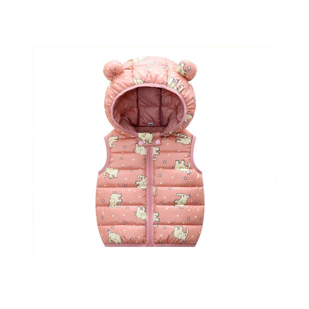 (Dark Pink, 3-4 Years) Baby Kids Boys Girls Gilet Padded Vest Light Coats