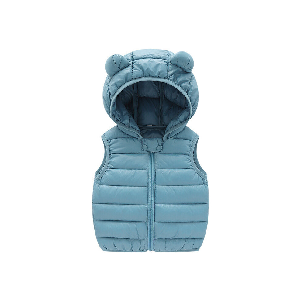 (Sky Blue, 6 Months-1 Year) Baby Kids Boys Girls Gilet Padded Vest Light Coats