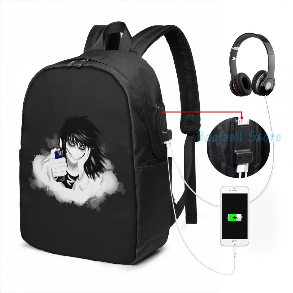 Funny Graphic print Jeff the killer USB Charge Backpack men School bags Women bag Travel laptop bag-image-OPC-PC72WK8-NEW