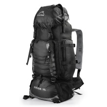 90L Black Waterproof Hiking Rucksack Backpack for Camping & Travel - Durable Oxford, Scratch-Resistant, Multi-Compartment, Breathable
