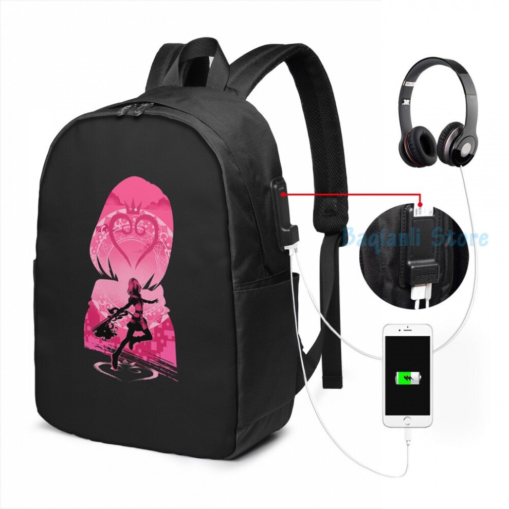 Funny Graphic print Kairi Kingdom heart USB Charge Backpack men School bags Women bag Travel laptop bag-image-OPC-PC72XSF-NEW
