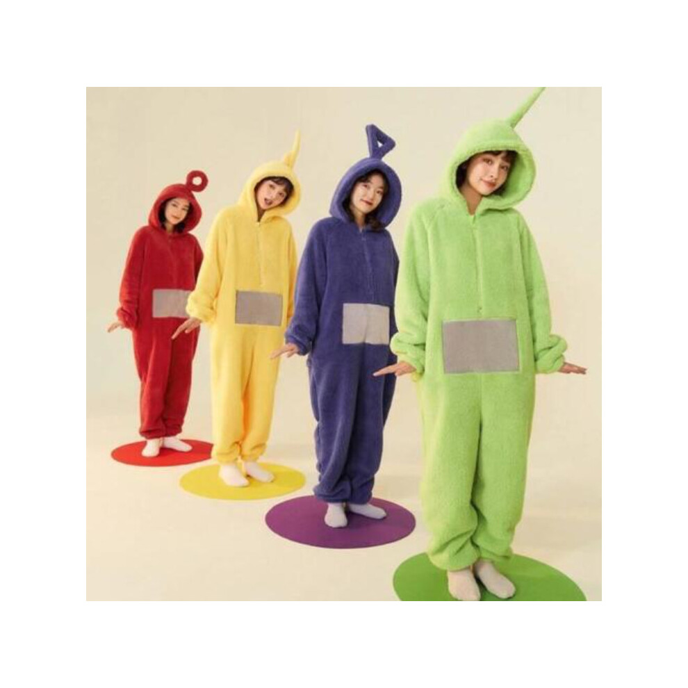 (Purple, S?150-157?) Adult Sleepwear Teletubbies Costume Disi Onesis Lala Cosplay Jumpsuit Christmas