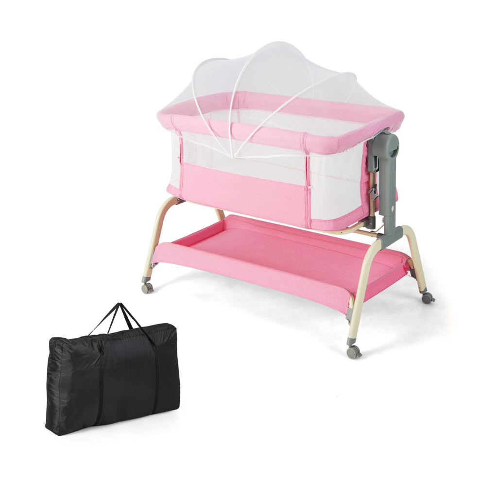 Baby Bedside Crib Infant Sleeper Bassinet Cot Bed w/6 AdjustableHeight