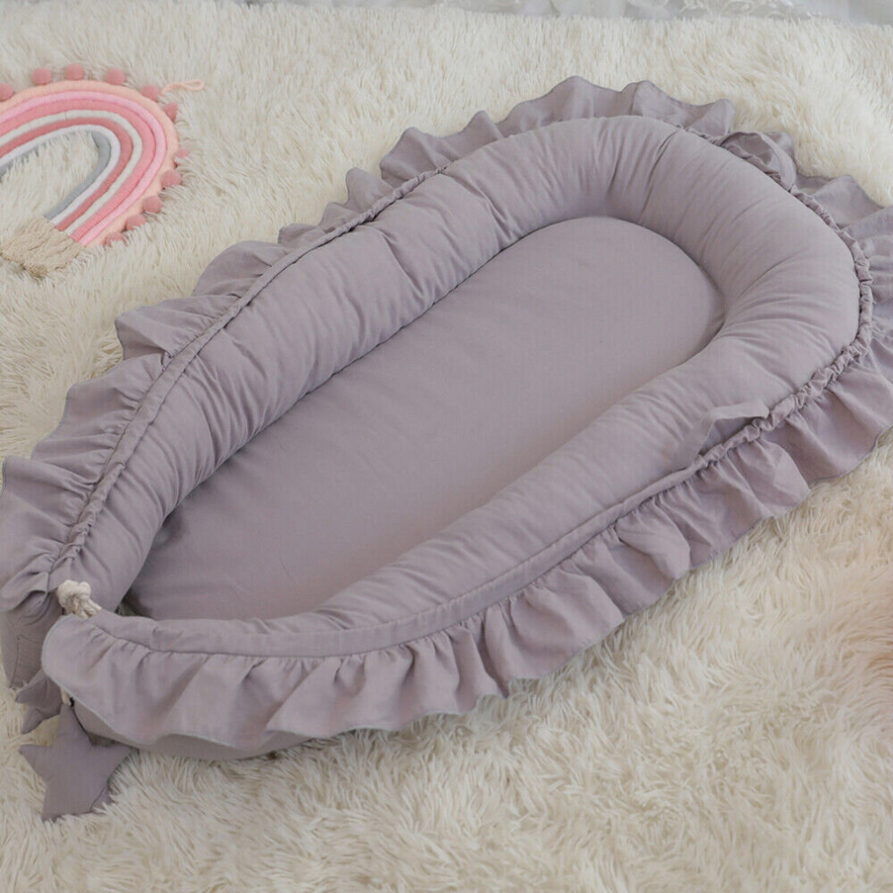 (  Grey) Newborn Baby Pod Nest Ruffle Cocoon Bed Sleep Cushion Sleeping Mat Sleepyhead