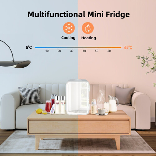 ELECWISH (8L) LED Mirror Mini Fridge Portable Ice Box 4/8/10L UK 2