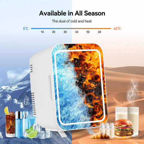 ELECWISH (4L) LED Mirror Mini Fridge Portable Ice Box 4/8/10L UK 2