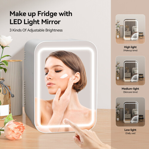 ELECWISH (4L) LED Mirror Mini Fridge Portable Ice Box 4/8/10L UK 1