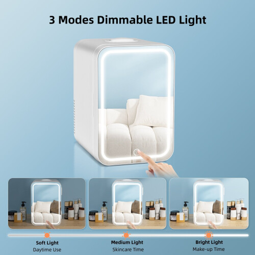 ELECWISH (8L) LED Mirror Mini Fridge Portable Ice Box 4/8/10L UK 1