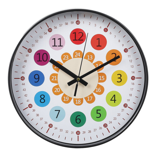 Living And Home Modern Colourful Teach The Time Round Clock for Kids 2