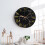 Living And Home Black Marble Textured Roman Numeral Wall Clock 1