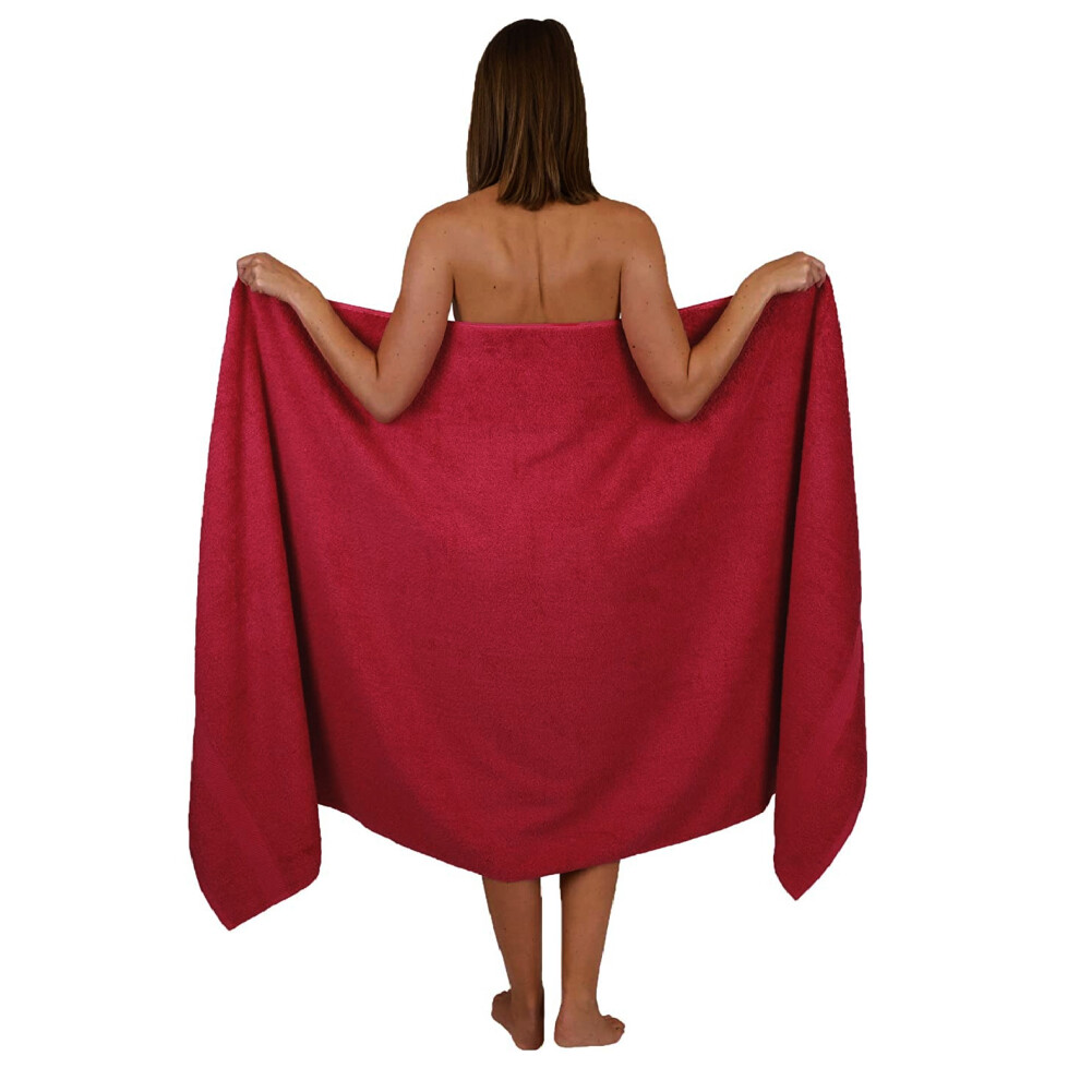 (Red) Extra Large Bath Sheet 100 x 200 cm Super Jumbo Big Bath Sheets Towels Beach Body Wrap XL Bath Towels 600-GSM