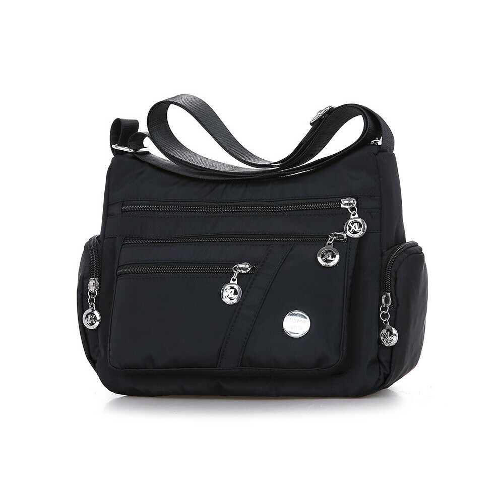 (Black) Women Tote Waterproof Messenger Cross Body Handbags Lady Shoulder Bag Purses
