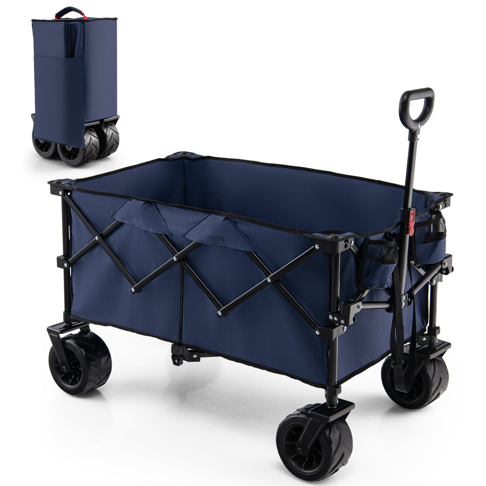 Folding Trolley Collapsible Wagon Camping Cart with Adjustable Handle