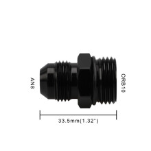 ORB-10 O-ring Boss AN10 10AN to AN8 8AN Male Adapter Fitting Black