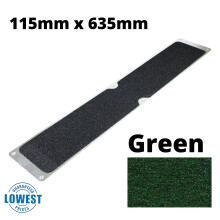 (Green, 115mm x 635mm) Non Slip Decking Strips Aluminium Screw Down Plates