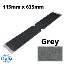 (Grey, 115mm x 635mm) Non Slip Decking Strips Aluminium Screw Down Plates