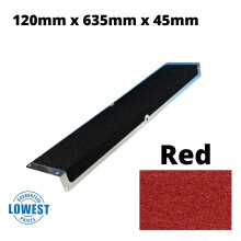 (Red, 120mm x 635mm x 45mm) Non Slip Decking Strips Aluminium Screw Down Plates