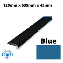 (Blue, 120mm x 635mm x 45mm) Non Slip Decking Strips Aluminium Screw Down Plates