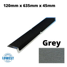 (Grey, 120mm x 635mm x 45mm) Non Slip Decking Strips Aluminium Screw Down Plates