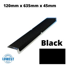 (Black, 120mm x 635mm x 45mm) Non Slip Decking Strips Aluminium Screw Down Plates