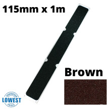 (Brown, 115mm x 1 Meter) Non Slip Decking Strips Aluminium Screw Down Plates