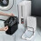Living And Home Slim Plastic Trash Can with Toliet Brush Set 2