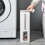 Living And Home Slim Plastic Trash Can with Toliet Brush Set 1