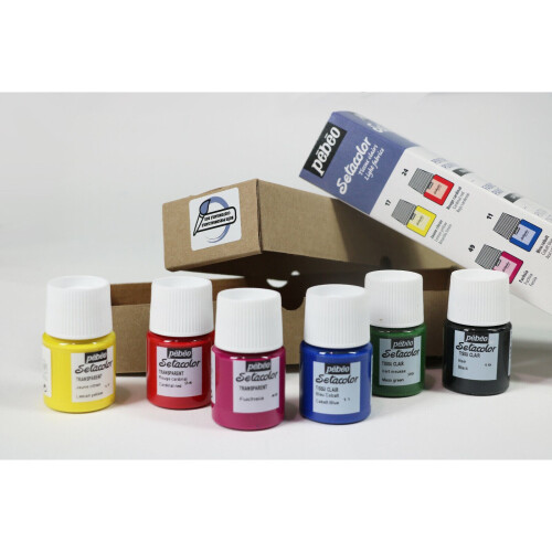 Pebeo Setacolor Fabric Paint 6 X 20ml Inititation Set Light Material Textiles 1