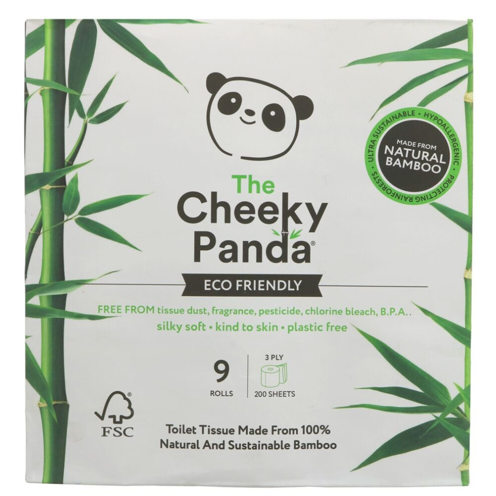 The Cheeky Panda Toilet Tissue 9 Rolls -9 Rolls ( Pack Of 5 )