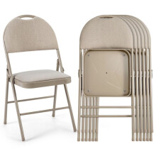 Set of 6 Folding Chair Padded Kitchen Dining Seat Portable Guest Chair