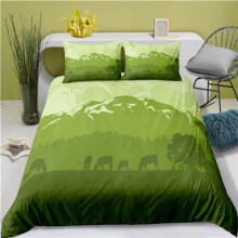 (Style 01, King) 3D Printed Cattle Bed Duvet Set Quilt Pillow Cover