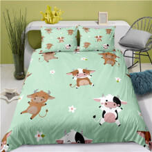 (Style 08, King) 3D Printed Cattle Bed Duvet Set Quilt Pillow Cover