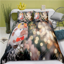 (Style 09, King) 3D Printed Cattle Bed Duvet Set Quilt Pillow Cover
