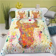 (Style 06, King) 3D Printed Cattle Bed Duvet Set Quilt Pillow Cover