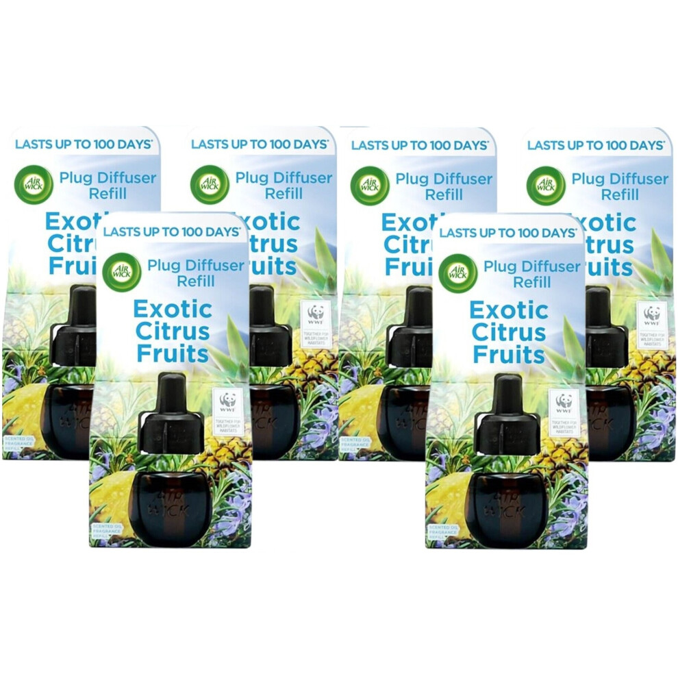 6 x Air Wick Plug in Oil Refills - Exotic Citrus Fruits